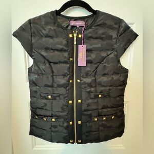 Like New Glamourpuss NYC Black Pyramid Stud Cap Sleeve Vest Size XS Black